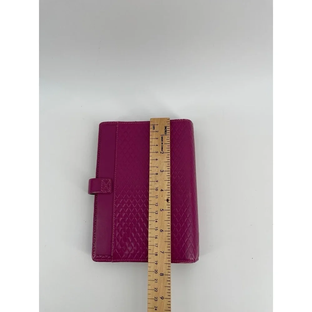 Filofax Personal Adelphi Deluxe Pink Leather Planner Organizer Binder Snap
